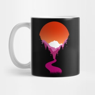 Sapphic Lesbian Pride Sunset Mug